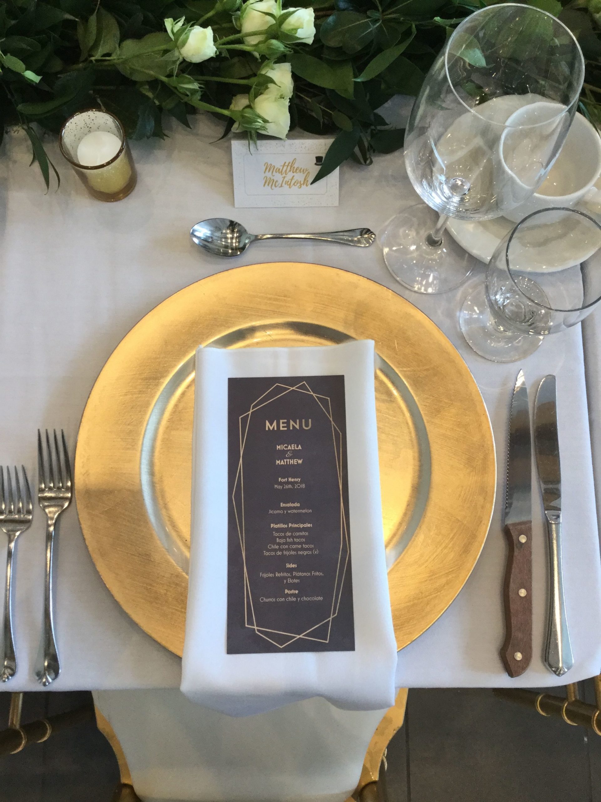 Wedding Plate and Menu